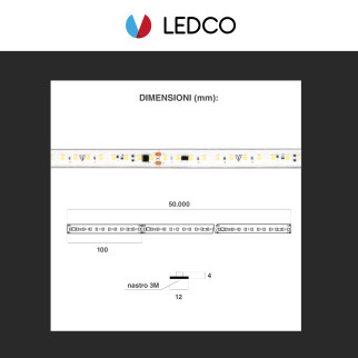 Striscia LED 800W Flessibile SMD 220V CRI90 IP65 50m LEDCO