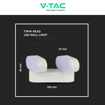 VT-814 Lampada LED da Muro 10W SMD IP65 Colore Bianco V-Tac