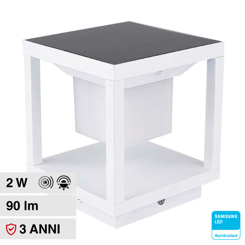 VT-11022 Lampada LED Giardino 2W IP65 Sensore Pannello V-Tac