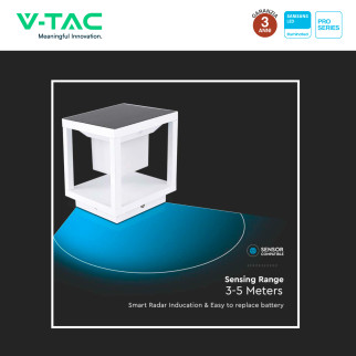 VT-11022 Lampada LED Giardino 2W IP65 Sensore Pannello V-Tac
