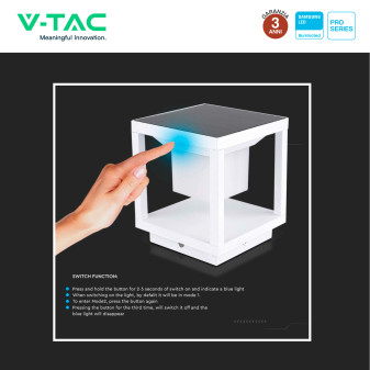 VT-11022 Lampada LED Giardino 2W IP65 Sensore Pannello V-Tac