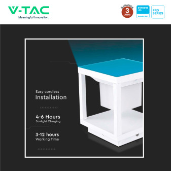 VT-11022 Lampada LED Giardino 2W IP65 Sensore Pannello V-Tac