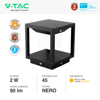 VT-11022 Lampada LED Giardino 2W IP65 Sensore V-Tac