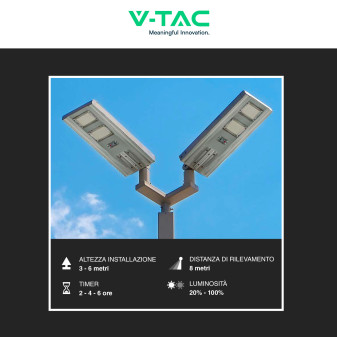 VT-20201ST Lampada Stradale 33W Pannello Solare IP65 V-Tac