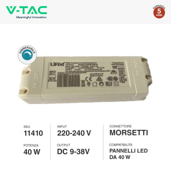 Driver Dimmerabile per Pannelli LED 40W V-Tac
