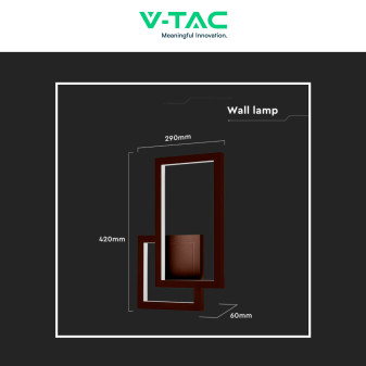 VT-11120 Lampada LED da Muro 20W CRI≥90 Colore Corten V-Tac