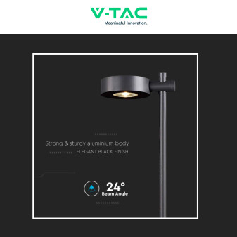 VT-11107 Lampada LED Giardino 6W CRI≥90 Colore Nero V-Tac