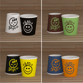 200 Bicchierini da Caffè in Carta Riciclabile DownUpCup Mix da 65ml