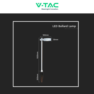 VT-11107 Lampada LED Giardino 6W IP65 Colore Bianco V-Tac