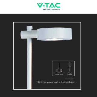 VT-11107 Lampada LED Giardino 6W IP65 Colore Bianco V-Tac