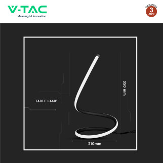 VT-7312 Lampada LED da Tavolo 20W Colore Nero V-Tac