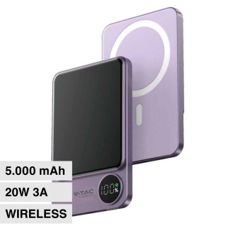 Power Bank 5000mAh Ricarica Rapida PD V-Tac VT-50005