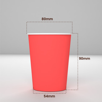 50 Bicchieri in Carta Biodegradabile Rosso da 240ml