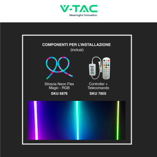VT-561 Neon Flex LED 120W Magic RGB con Telecomando V-Tac