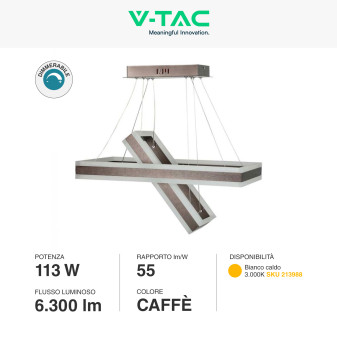 VT-101-2D Lampadario LED a Sospensione 113W SMD Caffè V-Tac