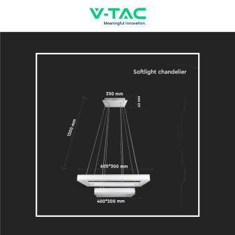 VT-101-2D Lampadario LED a Sospensione 113W SMD Bianco V-Tac