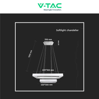 VT-101-2D Lampadario LED a Sospensione 113W SMD Bianco V-Tac
