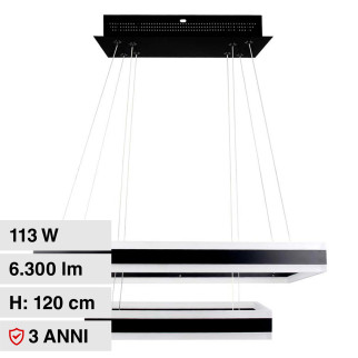 VT-101-2D Lampadario LED a Sospensione 113W SMD Nero V-Tac