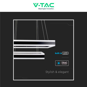 VT-101-2D Lampadario LED a Sospensione 113W SMD Nero V-Tac