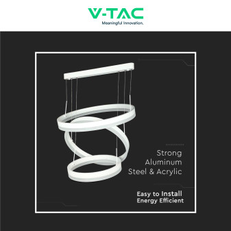 VT-82-3D Lampadario LED a Sospensione 86W SMD Bianco V-Tac
