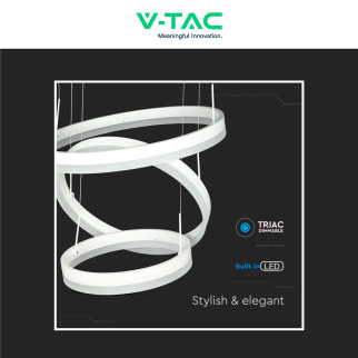 VT-82-3D Lampadario LED a Sospensione 86W SMD Bianco V-Tac