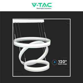 VT-82-3D Lampadario LED a Sospensione 86W SMD Bianco V-Tac