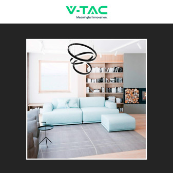 VT-82-3D Lampadario LED a Sospensione 86W SMD Nero V-Tac