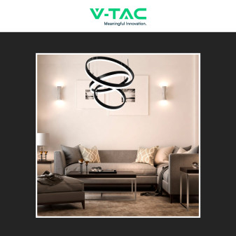 VT-82-3D Lampadario LED a Sospensione 86W SMD Nero V-Tac