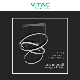 VT-82-3D Lampadario LED a Sospensione 86W SMD Nero V-Tac