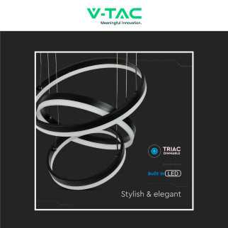 VT-82-3D Lampadario LED a Sospensione 86W SMD Nero V-Tac