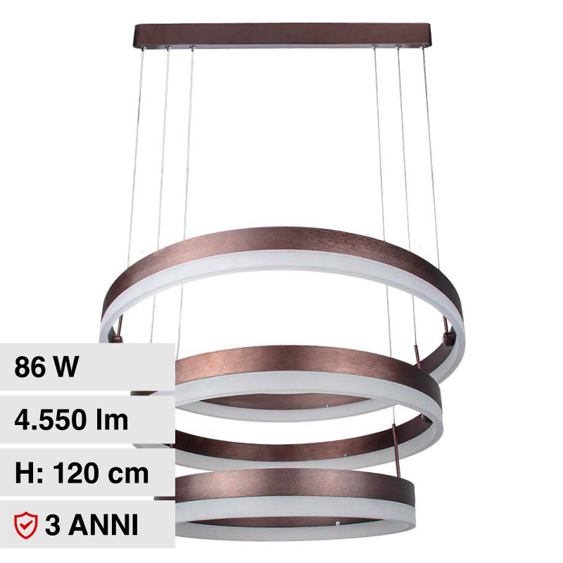 VT-82-3D Lampadario LED a Sospensione 86W SMD Caffè V-Tac