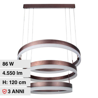 VT-82-3D Lampadario LED a Sospensione 86W SMD Caffè V-Tac