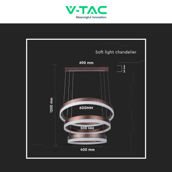 VT-82-3D Lampadario LED a Sospensione 86W SMD Caffè V-Tac