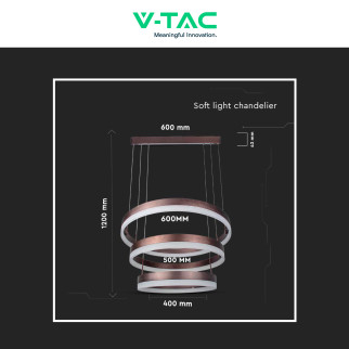 VT-82-3D Lampadario LED a Sospensione 86W SMD Caffè V-Tac