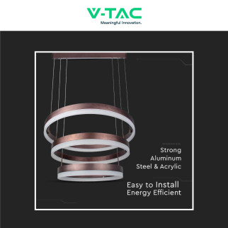 VT-82-3D Lampadario LED a Sospensione 86W SMD Caffè V-Tac