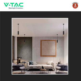 V-Tac VT-975 Lampadario a Sospensione con Portalampada Per GU10 in Alluminio Nero e Oro