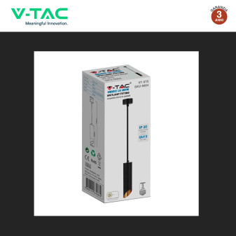 V-Tac VT-975 Lampadario a Sospensione con Portalampada Per GU10 in Alluminio Nero e Oro