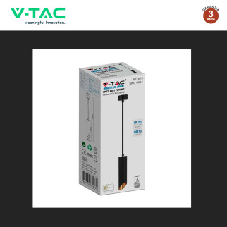 V-Tac VT-975 Lampadario a Sospensione con Portalampada Per GU10 in Alluminio Nero e Oro
