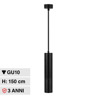 V-Tac VT-976 Lampadario a Sospensione con Portalampada Per GU10 in Alluminio Nero