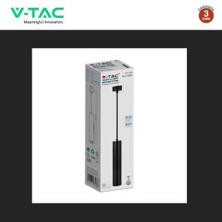 V-Tac VT-976 Lampadario a Sospensione con Portalampada Per GU10 in Alluminio Nero