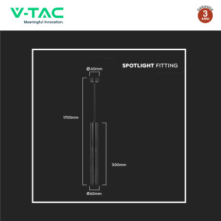 V-Tac VT-976 Lampadario e Portalampada Per GU10 in Alluminio Nero