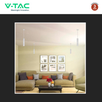 V-Tac VT-976 Lampadario con Portalampada Per GU10 in Alluminio Bianco