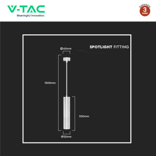 V-Tac VT-976 Lampadario con Portalampada Per GU10 in Alluminio Bianco