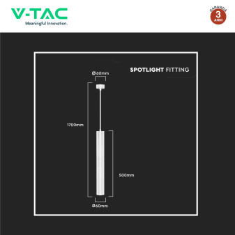 V-Tac VT-976 Lampadario con Portalampada Per GU10 Bianco