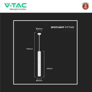 V-Tac VT-976 Lampadario con Portalampada Per GU10 Bianco