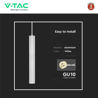 V-Tac VT-976 Lampadario con Portalampada Per GU10 Bianco
