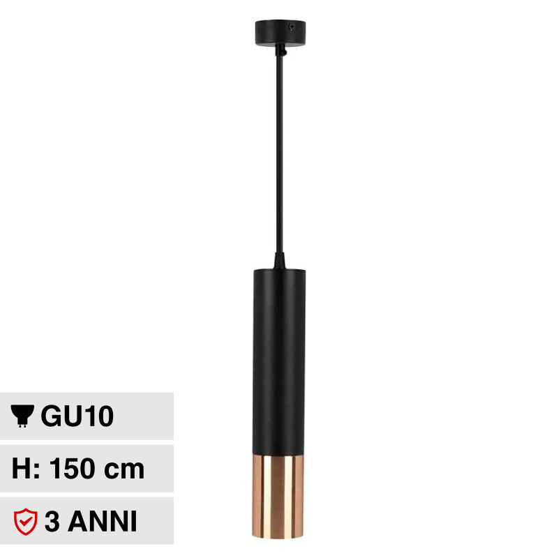 Lampadario in Alluminio Nero e Oro V-Tac VT-977