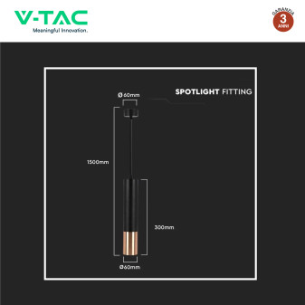 Lampadario in Alluminio Nero e Oro V-Tac VT-977