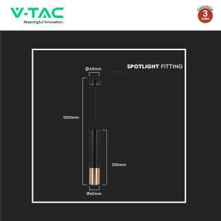 Lampadario in Alluminio Nero e Oro V-Tac VT-977
