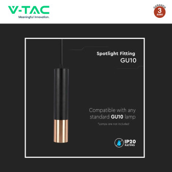 Lampadario in Alluminio Nero e Oro V-Tac VT-977